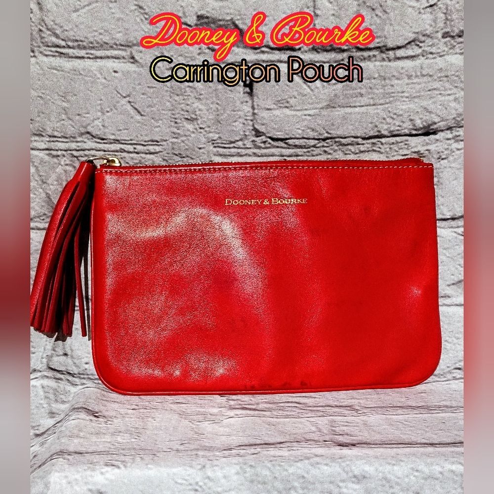 Dooney & Bourke Leather red Carrington Pouch clutch